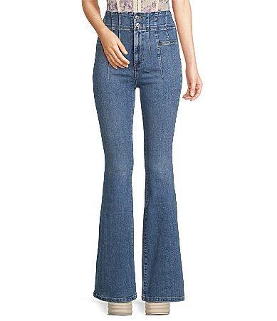 Free People Jayde High Rise Stretch Denim Flared Leg Denim Jeans Product Image