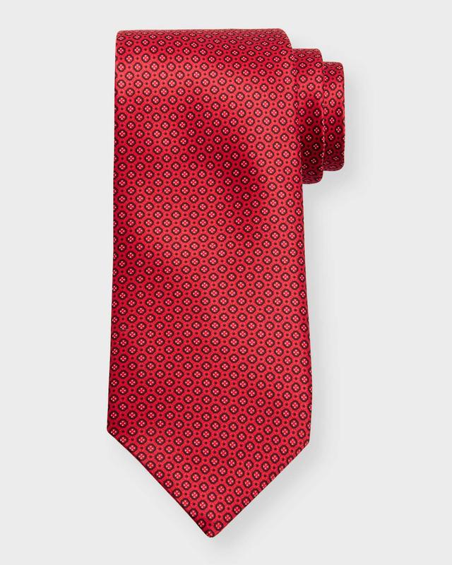 Mens Silk Micro-Geometric Tie Product Image