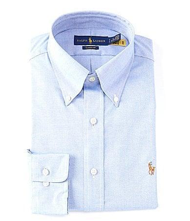 Polo Ralph Lauren Classic-Fit Button Down Collar Solid Dress Shirt Product Image