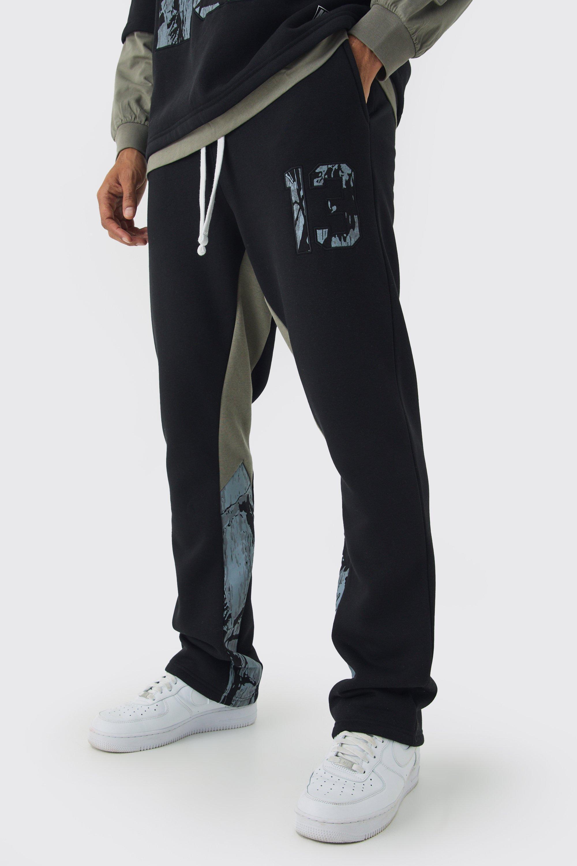 Slim Fit Camo Gusset Sweatpants | boohooMAN USA Product Image