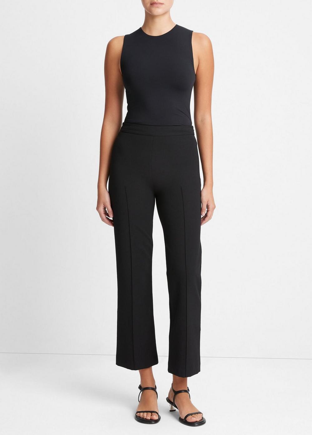 Mid-Rise Pintuck Crop Flare Pant Product Image