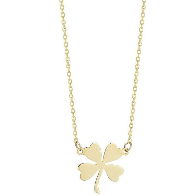 LUMINOR GOLD 14k Gold Small Clover Necklace, Womens Yellow Product Image