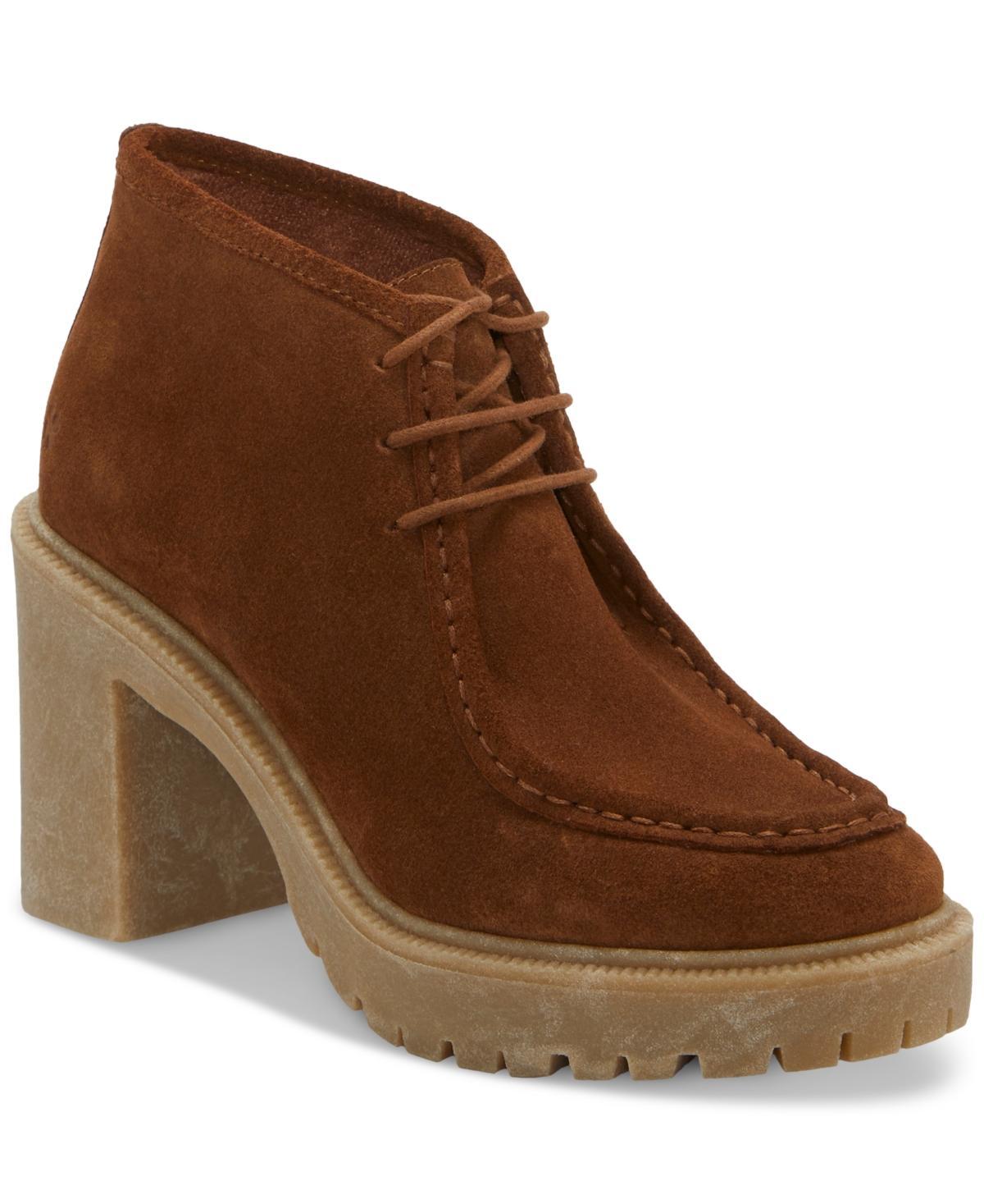 Lucky Brand Womens Holla Lace-Up Heeled Lug Sole Booties Product Image