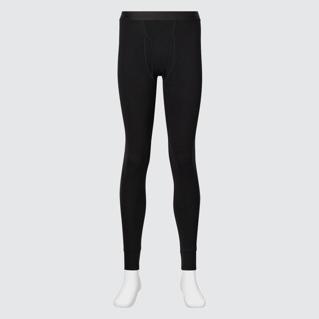 Mens Heattech Cotton Tights (Extra Warm) with Moisture-Wicking Black Small UNIQLO US Product Image