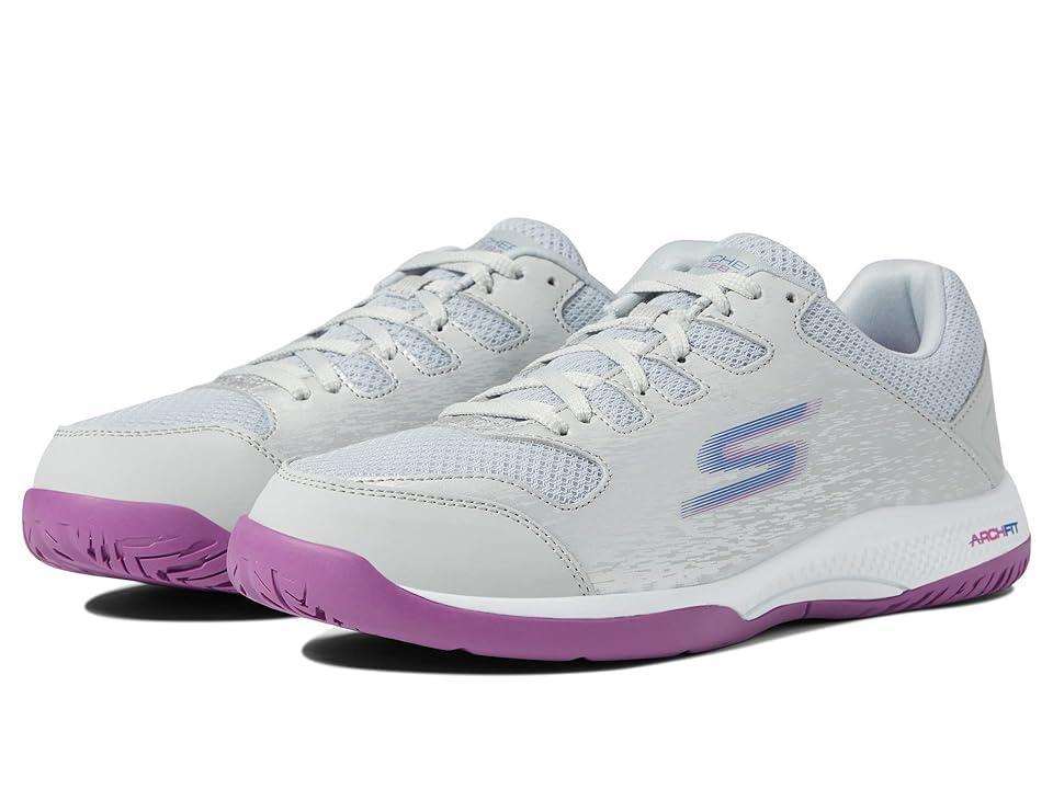 SKECHERS Go Train Arch Fit Viper Court - Pickleball (Gray/Purple) Women's Running Shoes Product Image