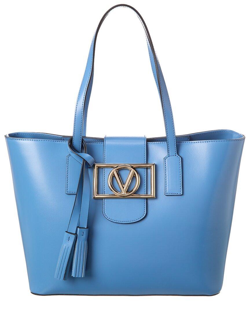 Marion Leather Tote In Blue Product Image