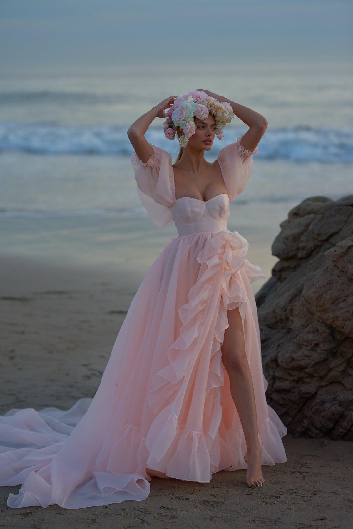 The Peach Fuzz in Bloom Bridal Gown Product Image