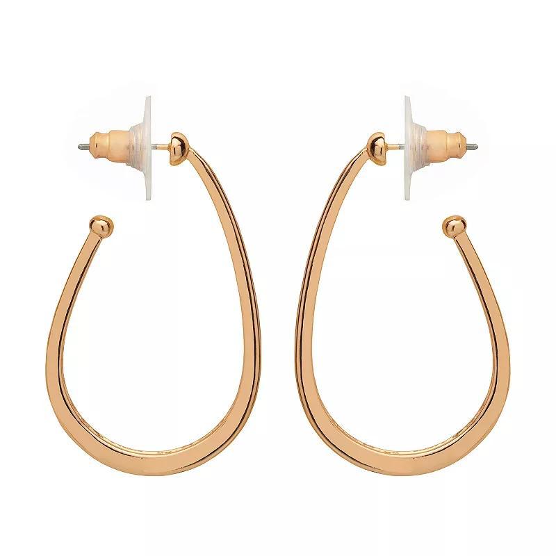 LC Lauren Conrad Gold Tone Open Oval Hoop Earrings, Womens Product Image