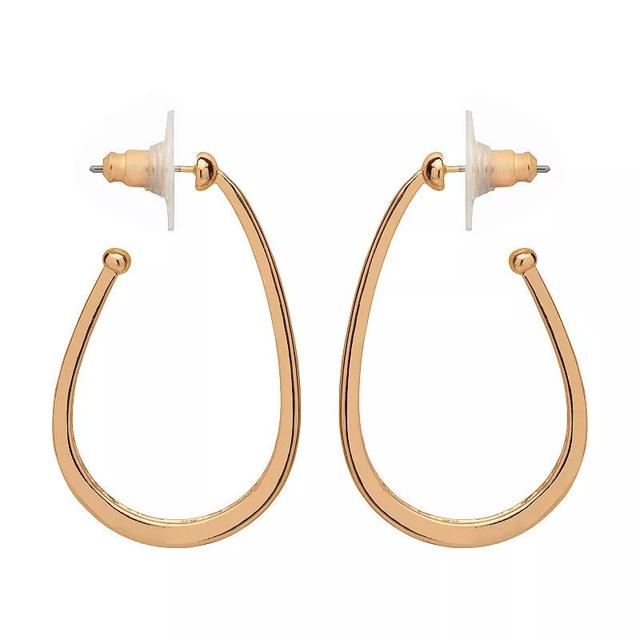 LC Lauren Conrad Gold Tone Open Oval Hoop Earrings, Womens Product Image