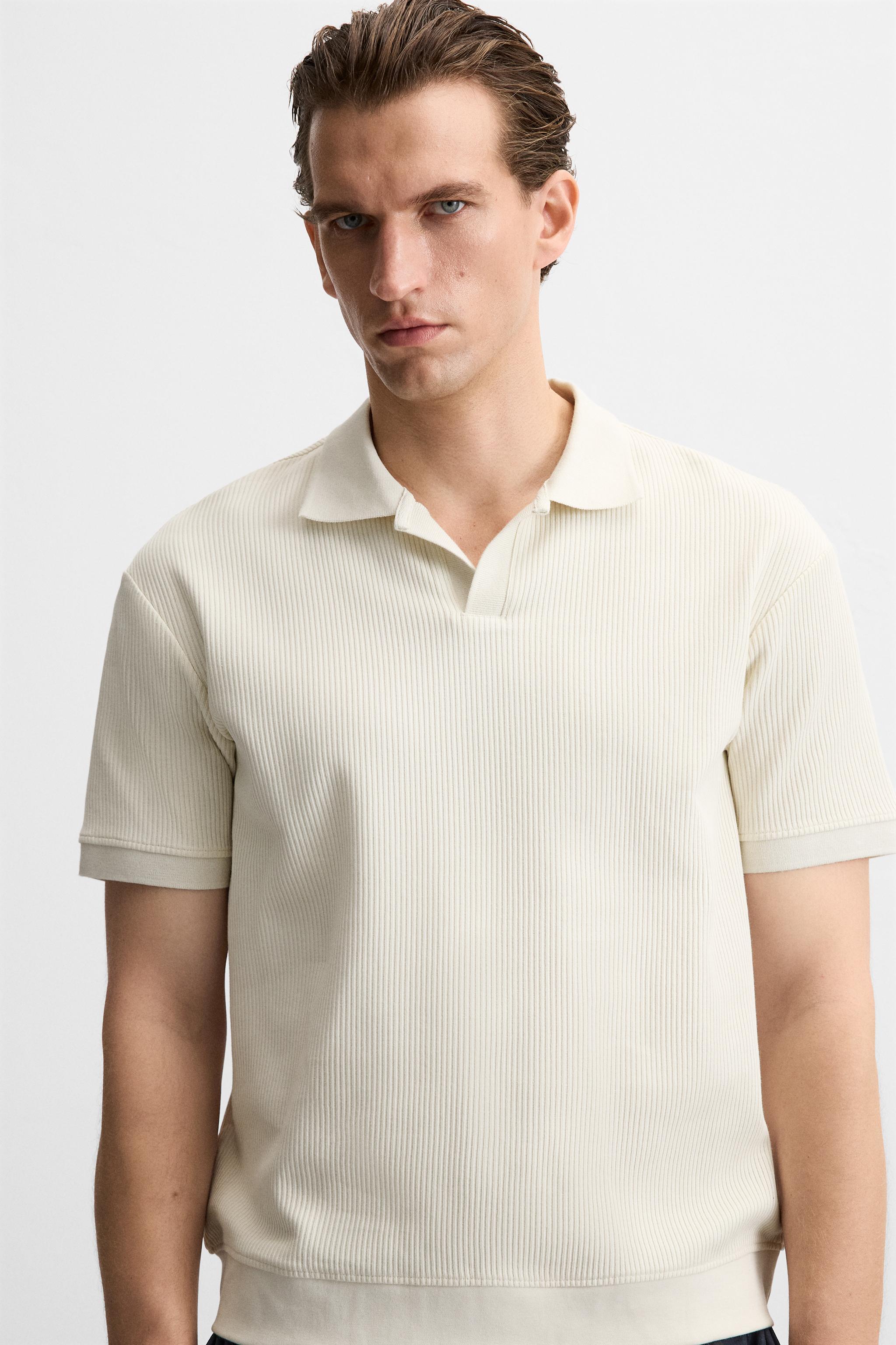 RIB STRUCTURED POLO SHIRT Product Image