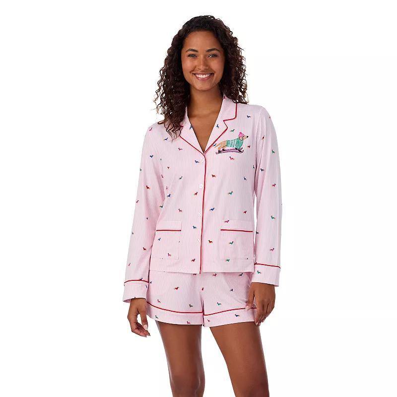 Womens Beauty Sleep Social Cozy Jersey Pajama Top & Pajama Shorts Set Product Image