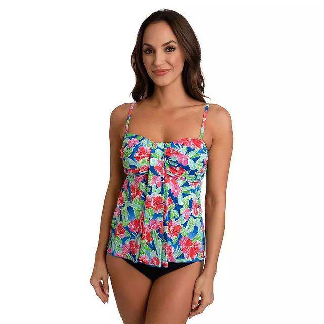 Womens A Shore Fit Aquafina Tummy Solutions Waterfall Swim Top Product Image