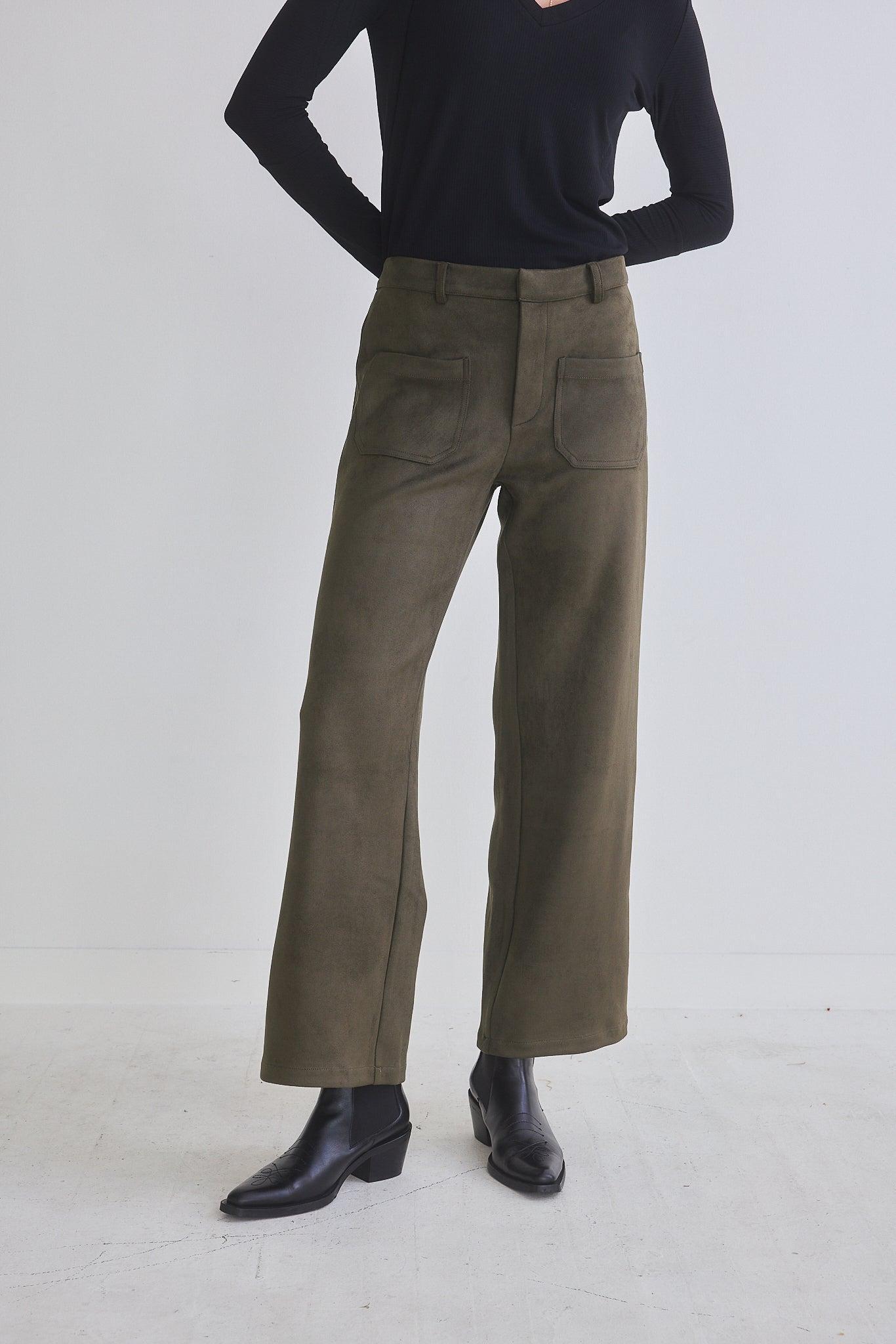 Finesse Microsuede Wide Leg Pants Product Image