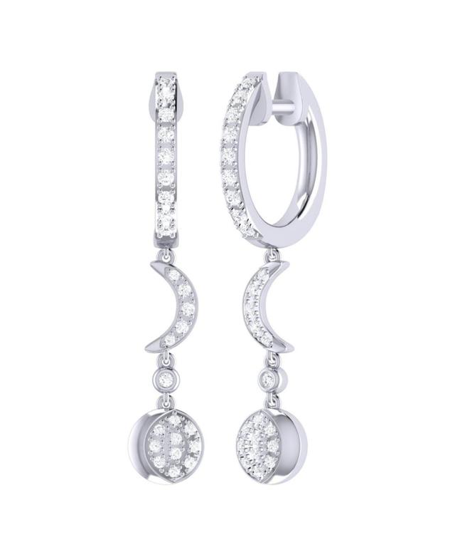 LuvMyJewelry Moonlit Phases Design Sterling Silver Diamond Hoop Women Earring Product Image