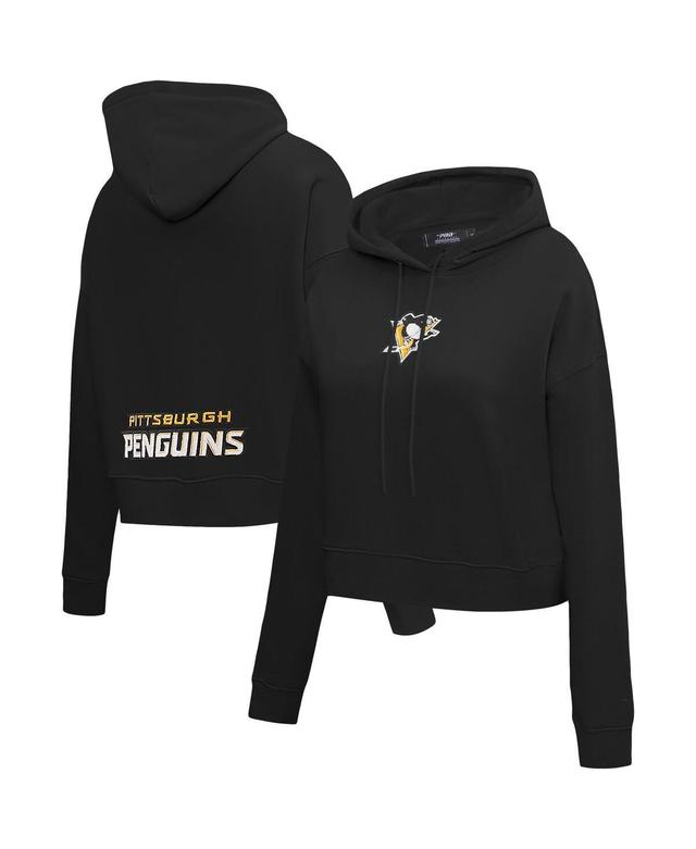 Womens Pro Standard Black Pittsburgh Penguins Classic Chenille Pullover Hoodie Product Image