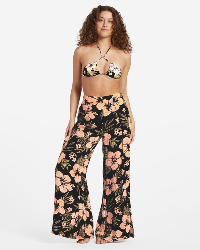 Split Spirit Floral Pants - Black Sands Female Product Image