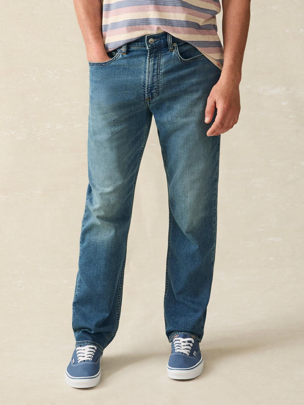 Stretch Terry 5-Pocket Athletic Fit Pant - Indigo Ocean Wash Product Image