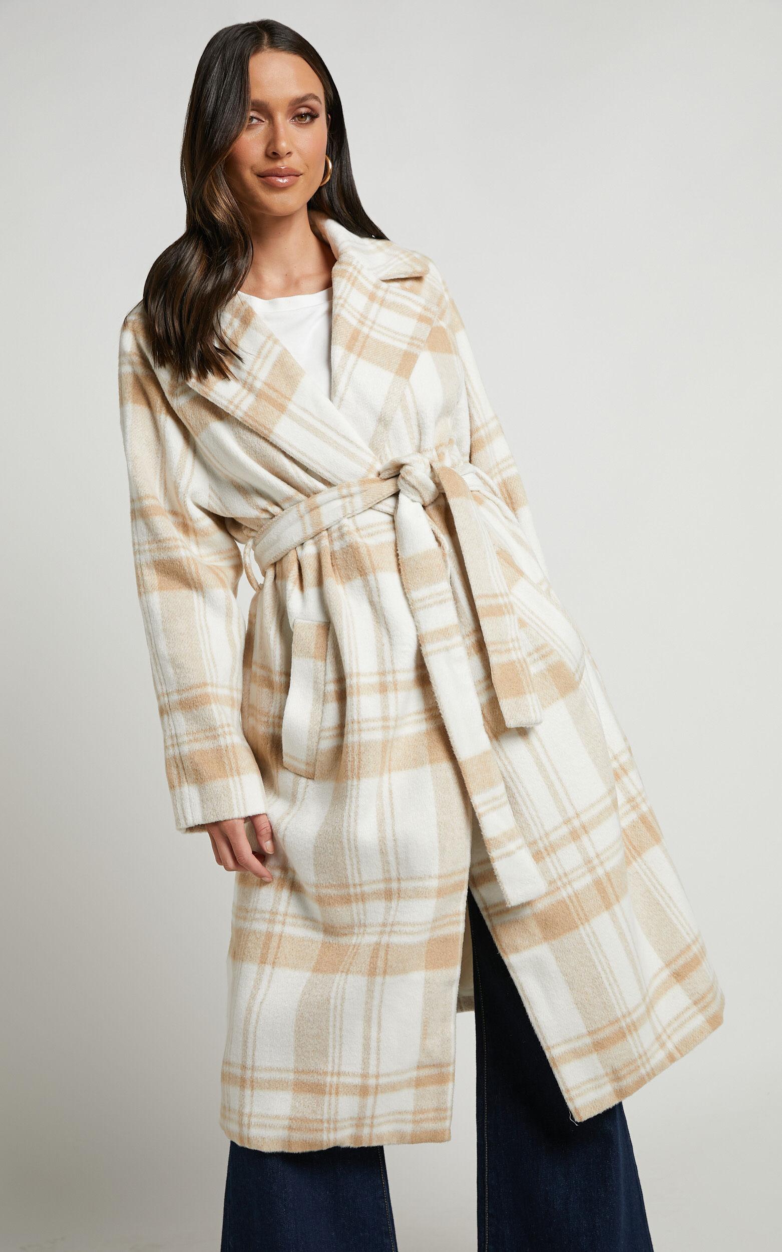 Phagie Coat - Wrap Coat in Cream Product Image