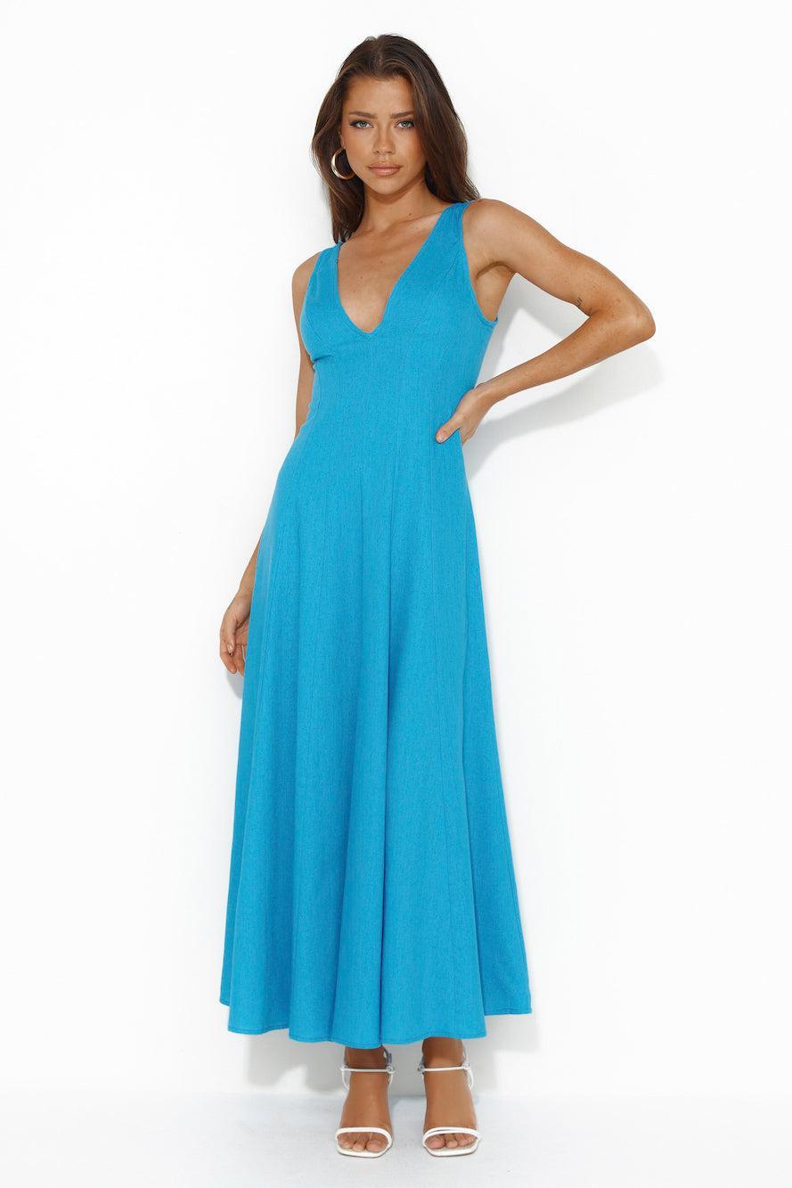 Dusk Soiree Midi Dress Blue Product Image