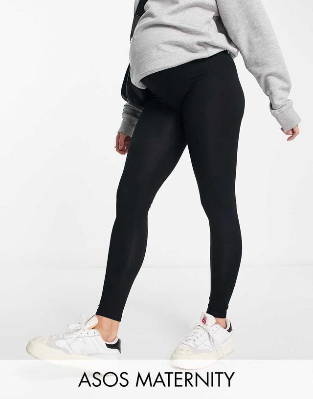 ASOS DESIGN Maternity 2 pack over the bump leggings Product Image