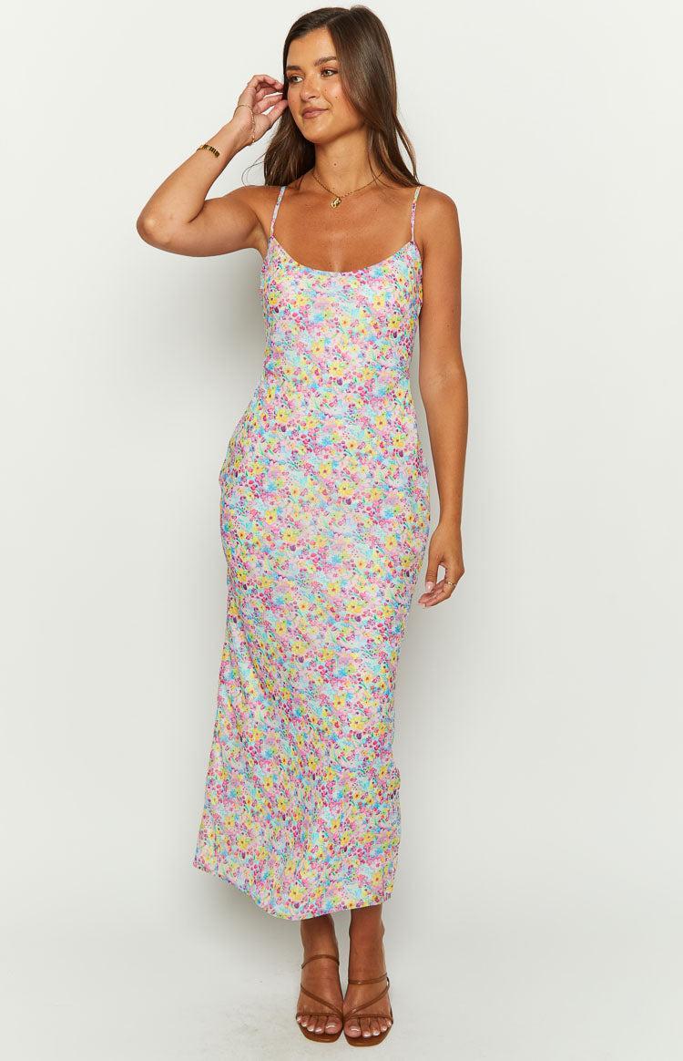 Good Days Painted Floral Pink Maxi Dress Product Image