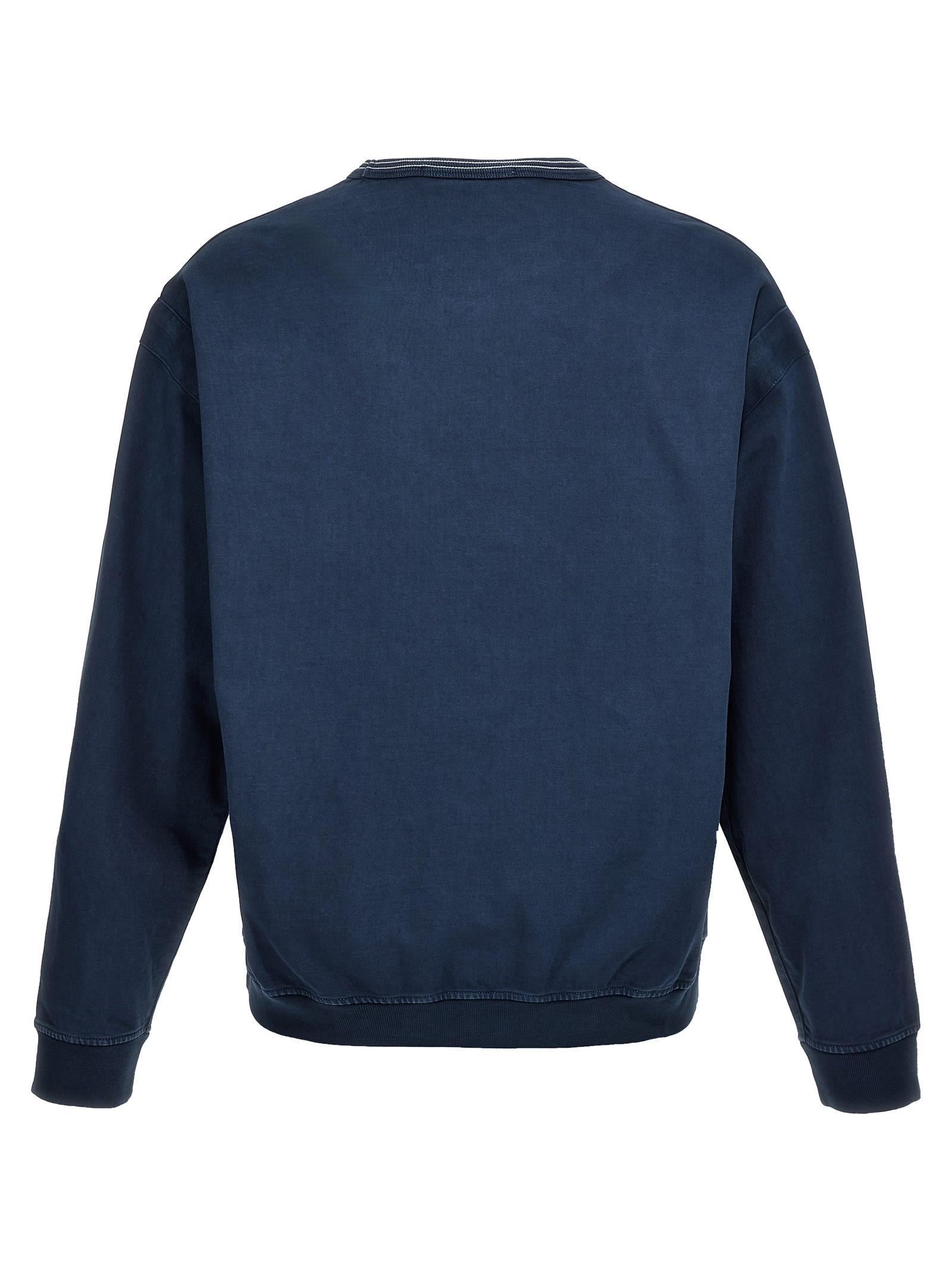 Logo-print Cotton Sweatshirt In Blue Product Image