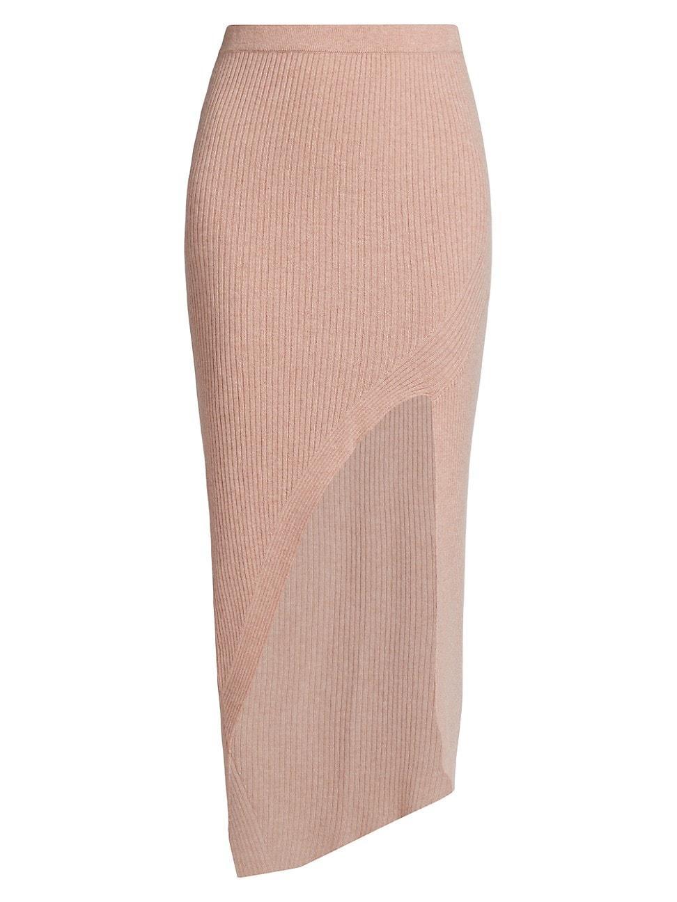 Womens Asymmetric Wool & Cashmere Midi-Skirt Product Image