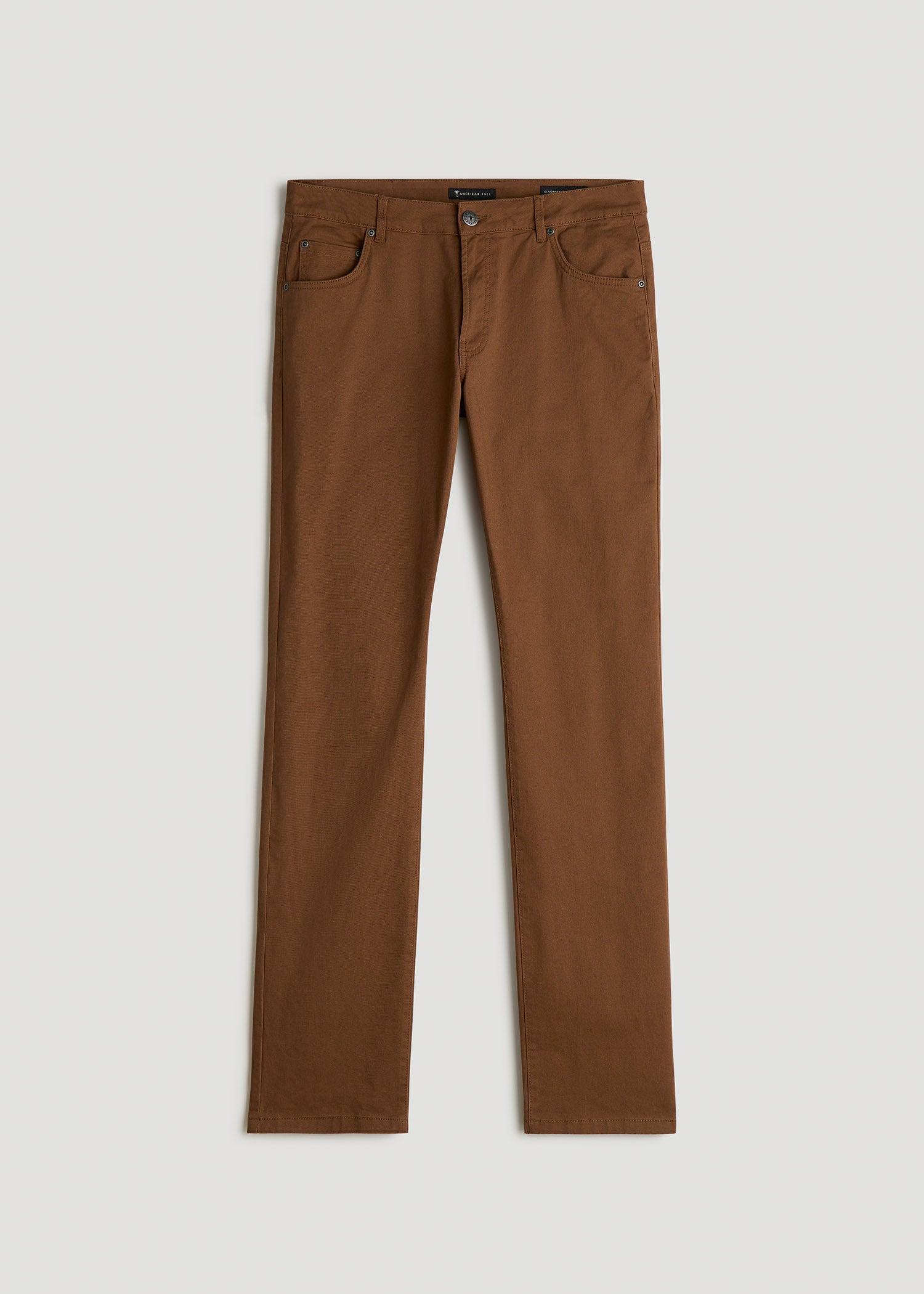 Carman TAPERED Fit Five Pocket Pants for Tall Men in Russet Brown Male Product Image