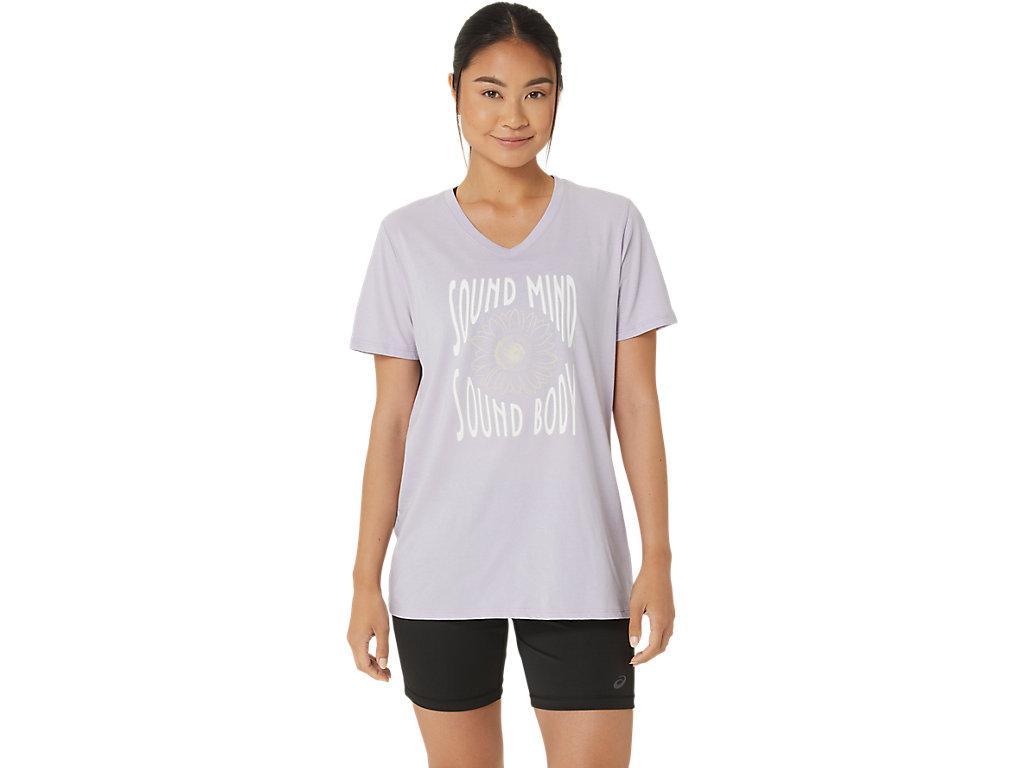 ASICS Women's Sunflower Slogan V-Neck Product Image