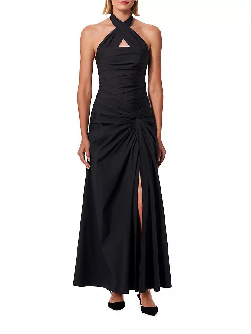 Knotted Cotton-Blend Halter Gown Product Image