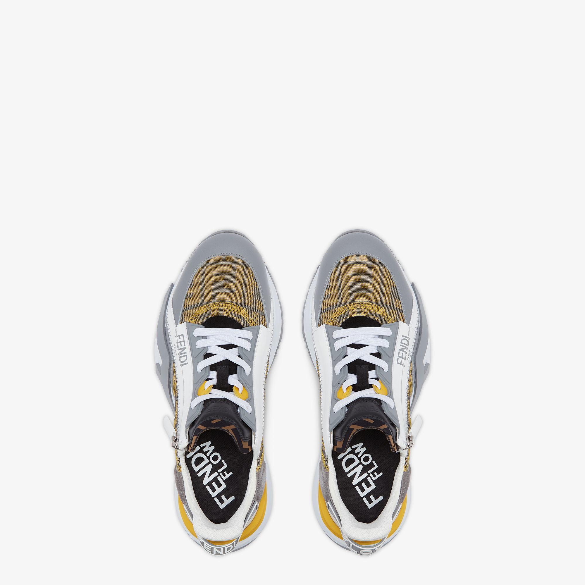 Fendi Flow SneakersYellow FF mesh and gray leather running shoes Product Image