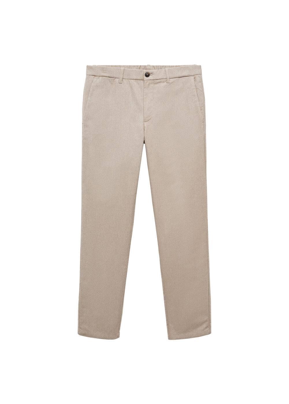 MANGO MAN - Slim fit structured cotton pants beigeMen Product Image