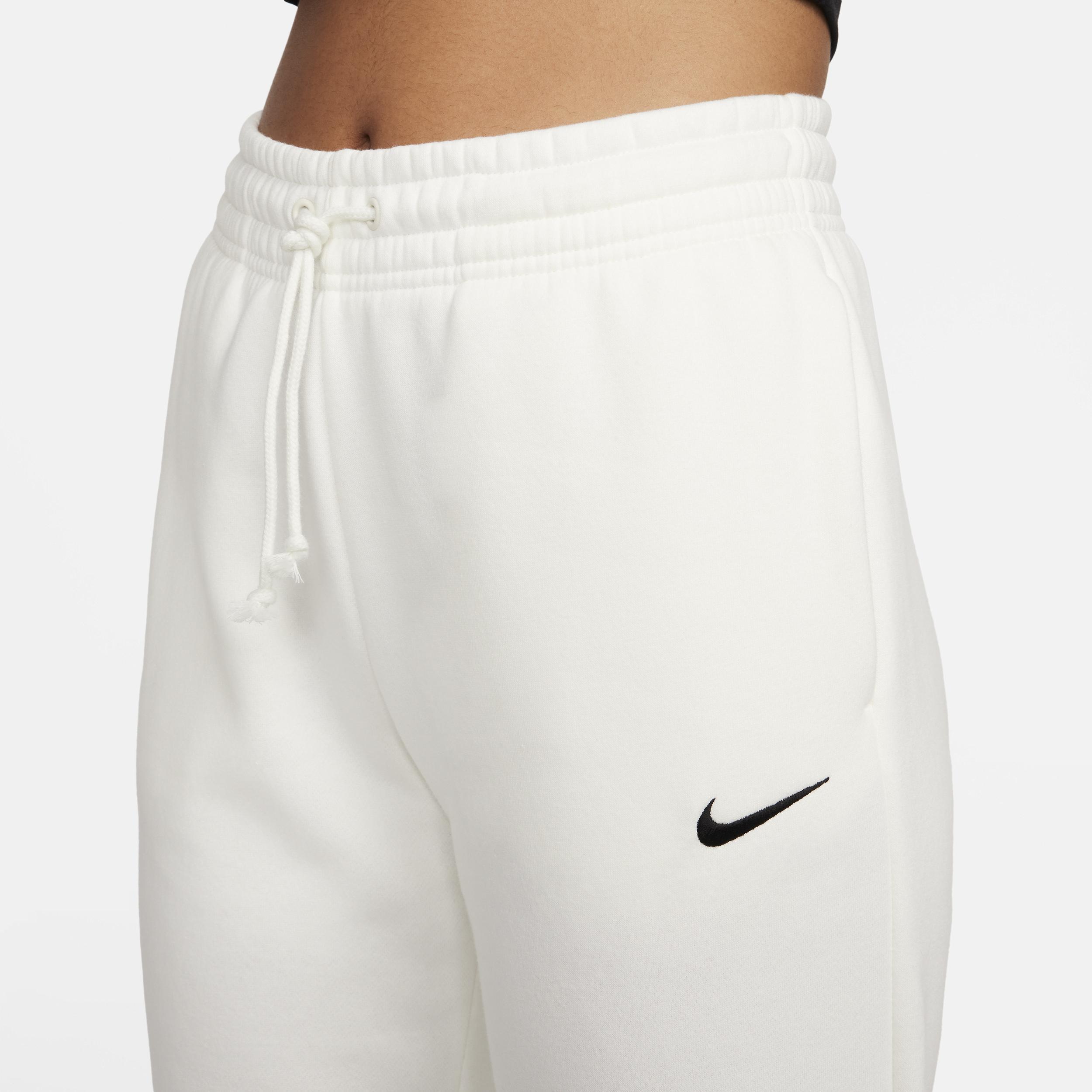 Nike Womens Nike NSW Phoenix Fleece MR Pants - Womens Black/Sail Product Image