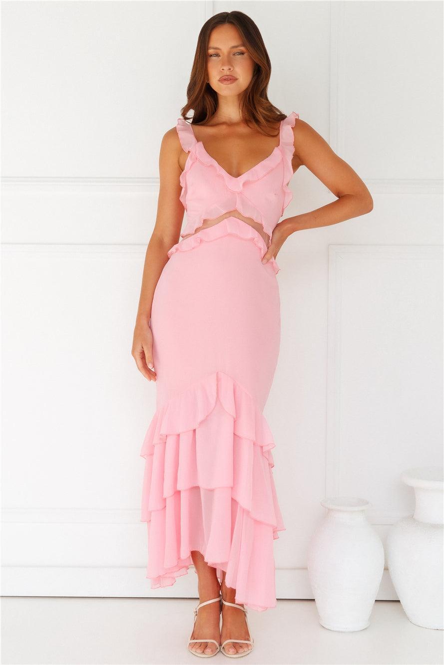 Golden Rooftops Midi Dress Pink Product Image