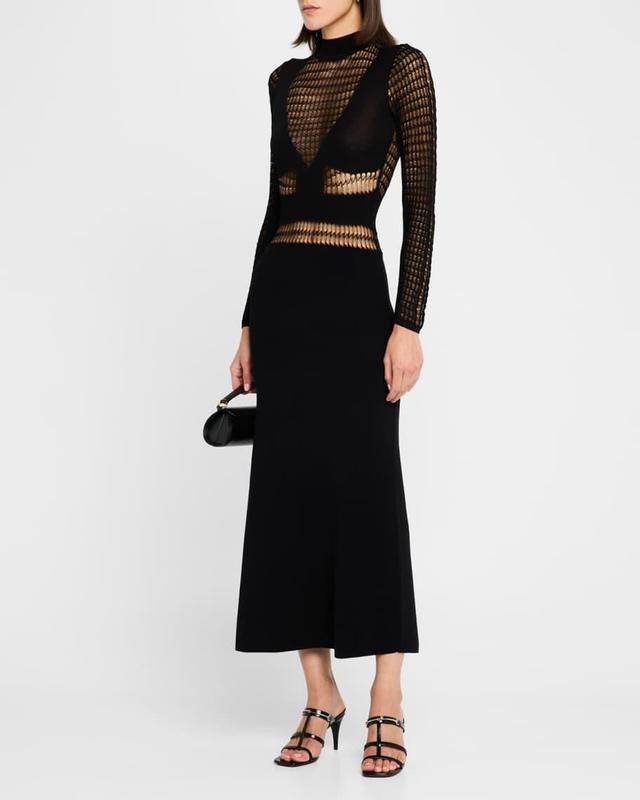 Beryl Long-Sleeve Knit Midi Dress Product Image