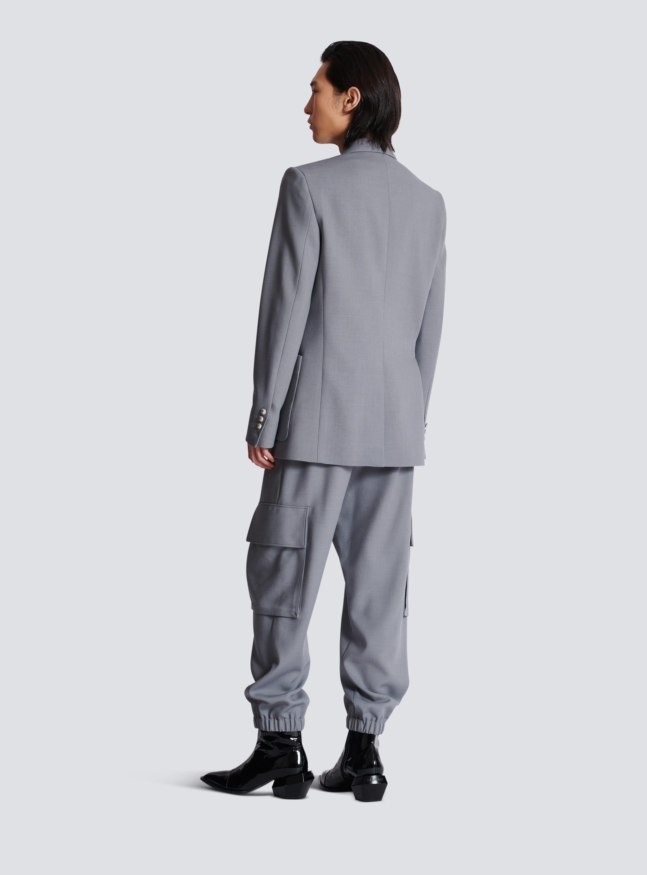 Belted asymmetrical jacket in double crepe Product Image