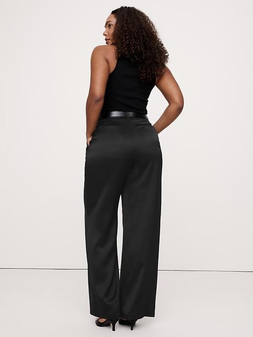 Soho High-Rise Wide-Leg Italian Satin Pant Product Image