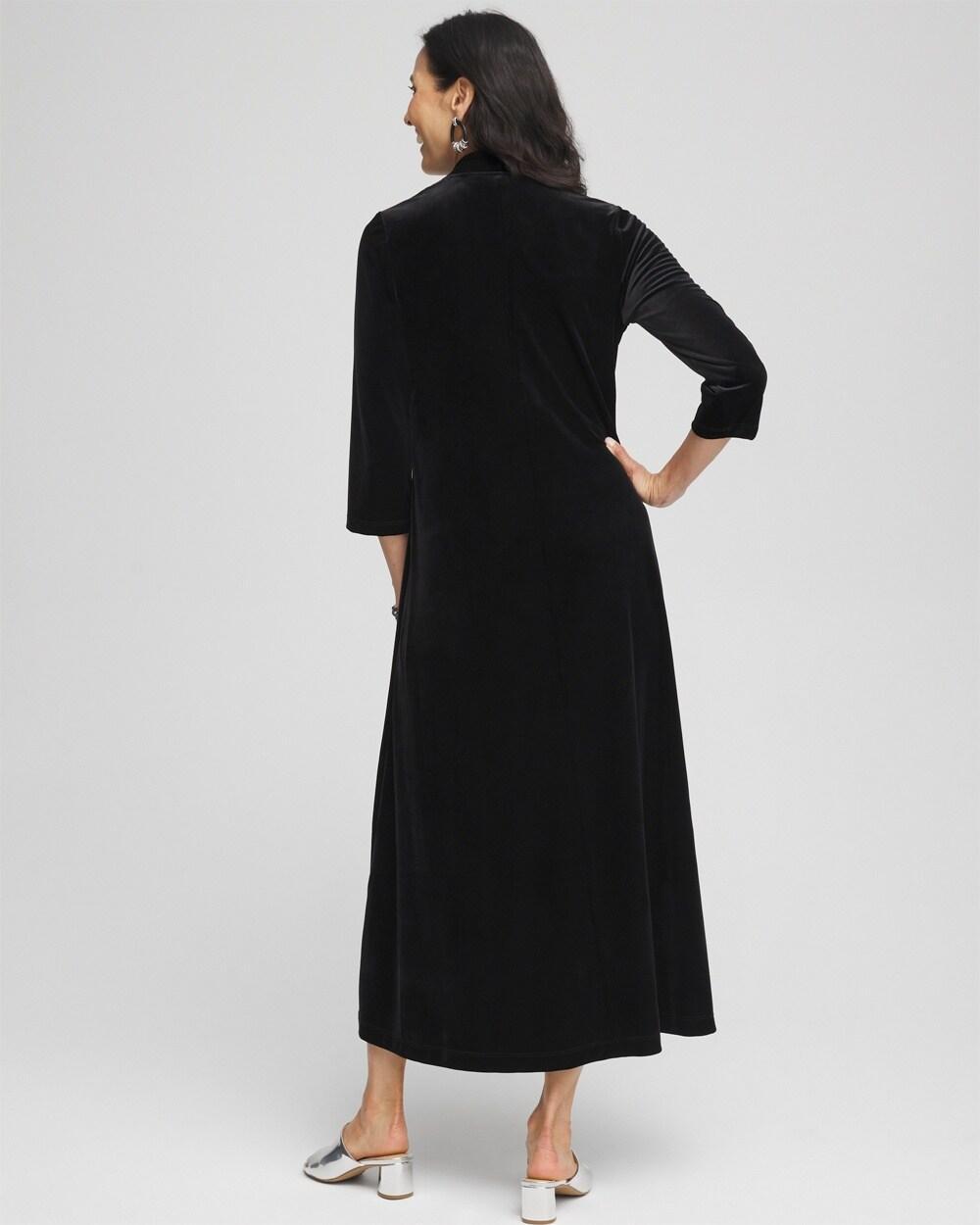 V-Neck Velour Midi Dress Product Image