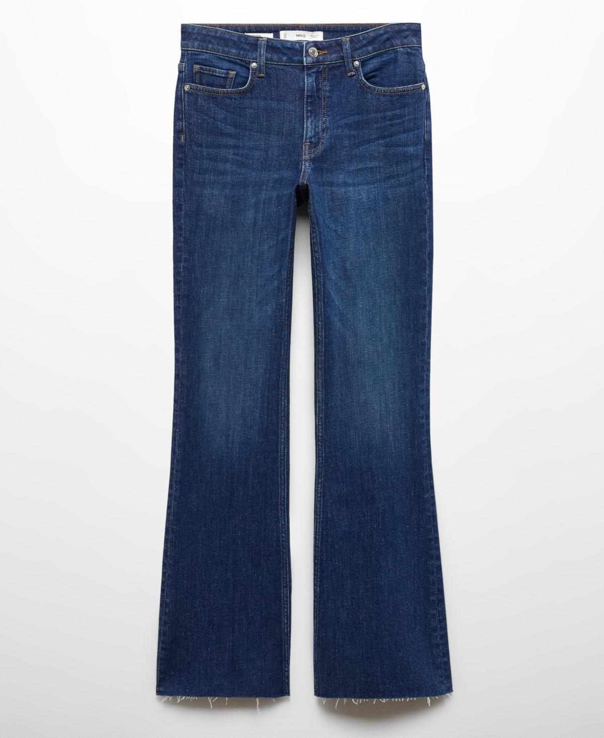 MANGO Raw Hem Flare Jeans Product Image