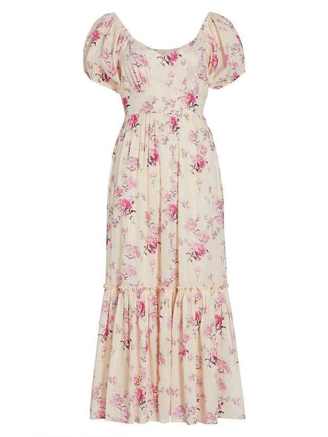 LoveShackFancy Angie Floral Print Maxi Dress Product Image