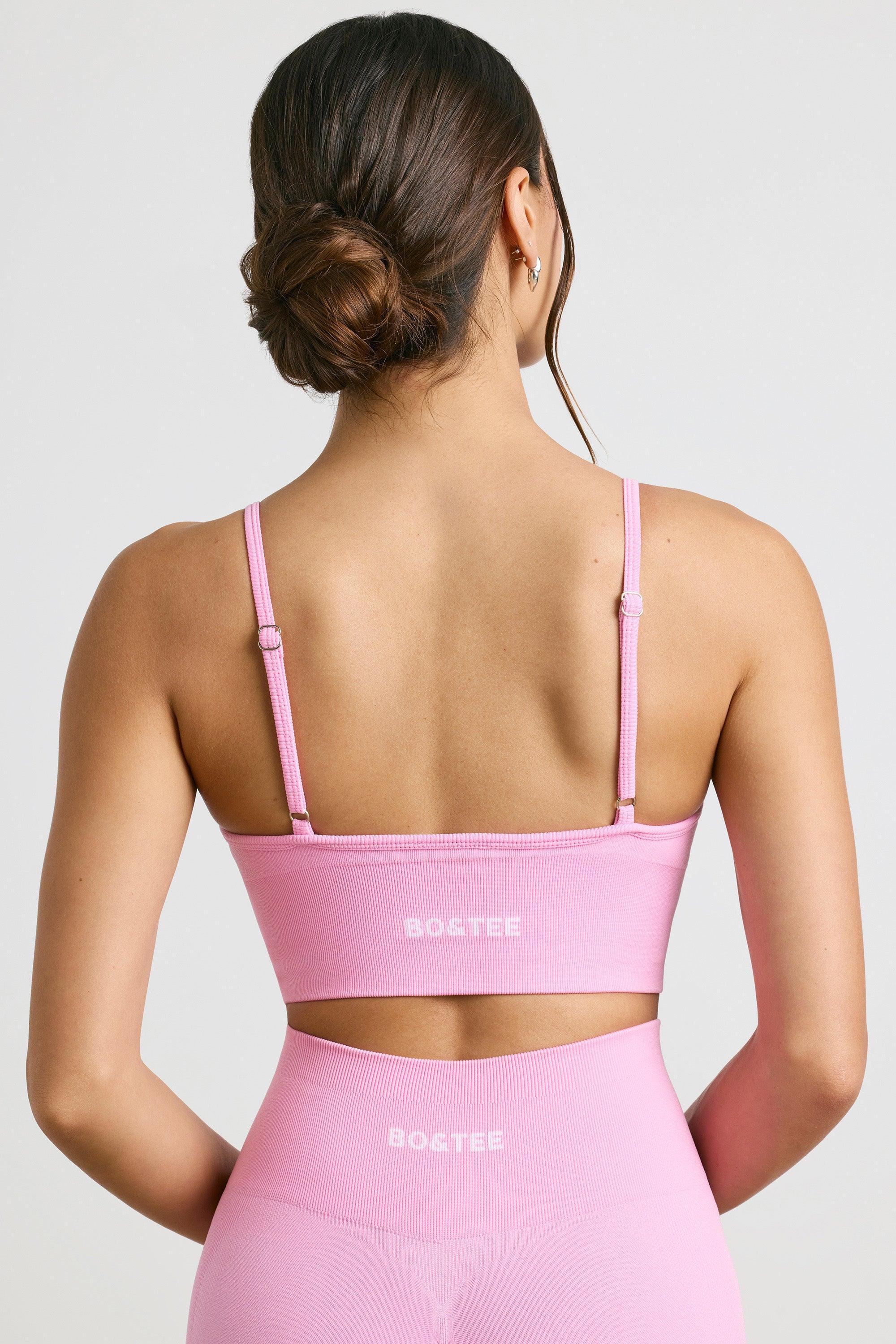 V-Neck Define Luxe Sports Bra in Bubblegum Pink Product Image