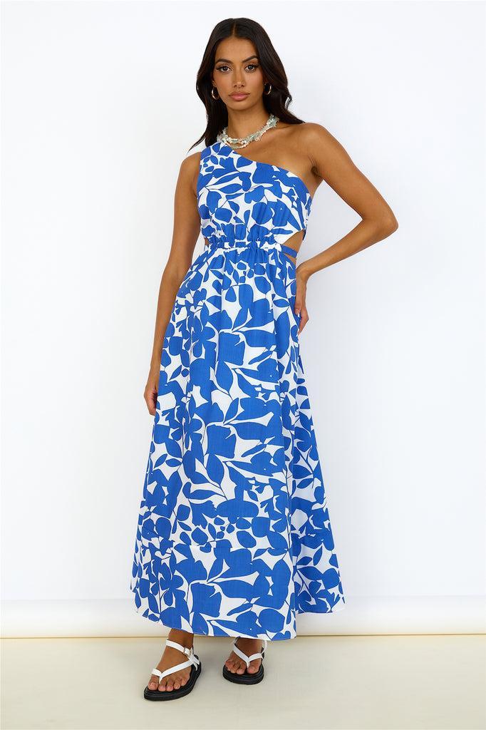 Flowers Bloom Maxi Dress Blue Product Image