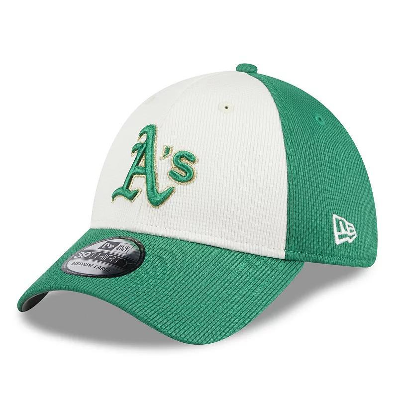 Mens New Era White Oakland Athletics 2024 St. Patricks Day 39THIRTY Flex Fit Hat - White Product Image