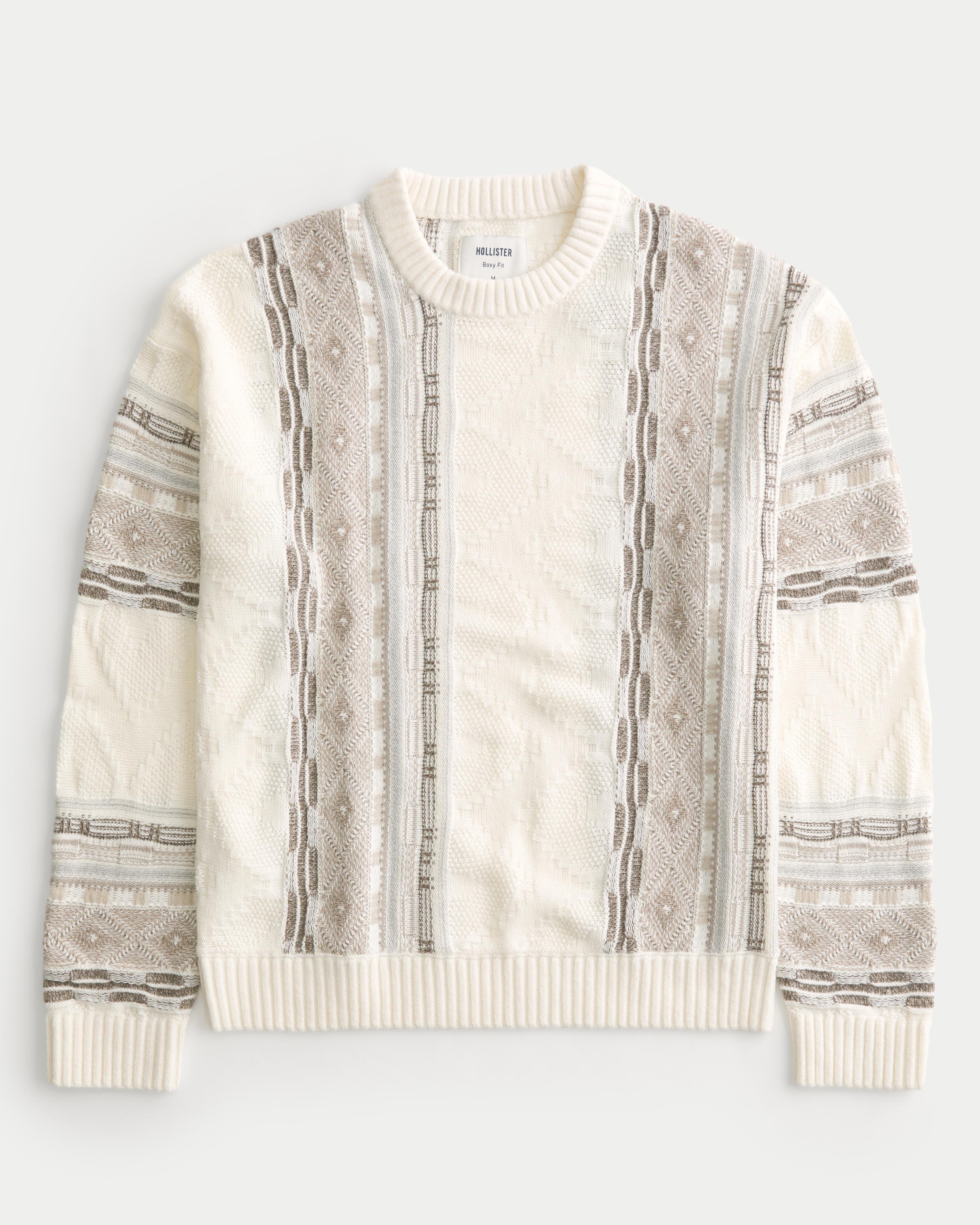 Boxy Pattern Crew Sweater Product Image