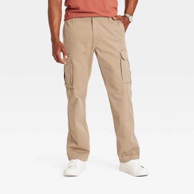 Mens Straight Fit Cargo Pants - Goodfellow & Co Sculptural Tan 40x34 Product Image