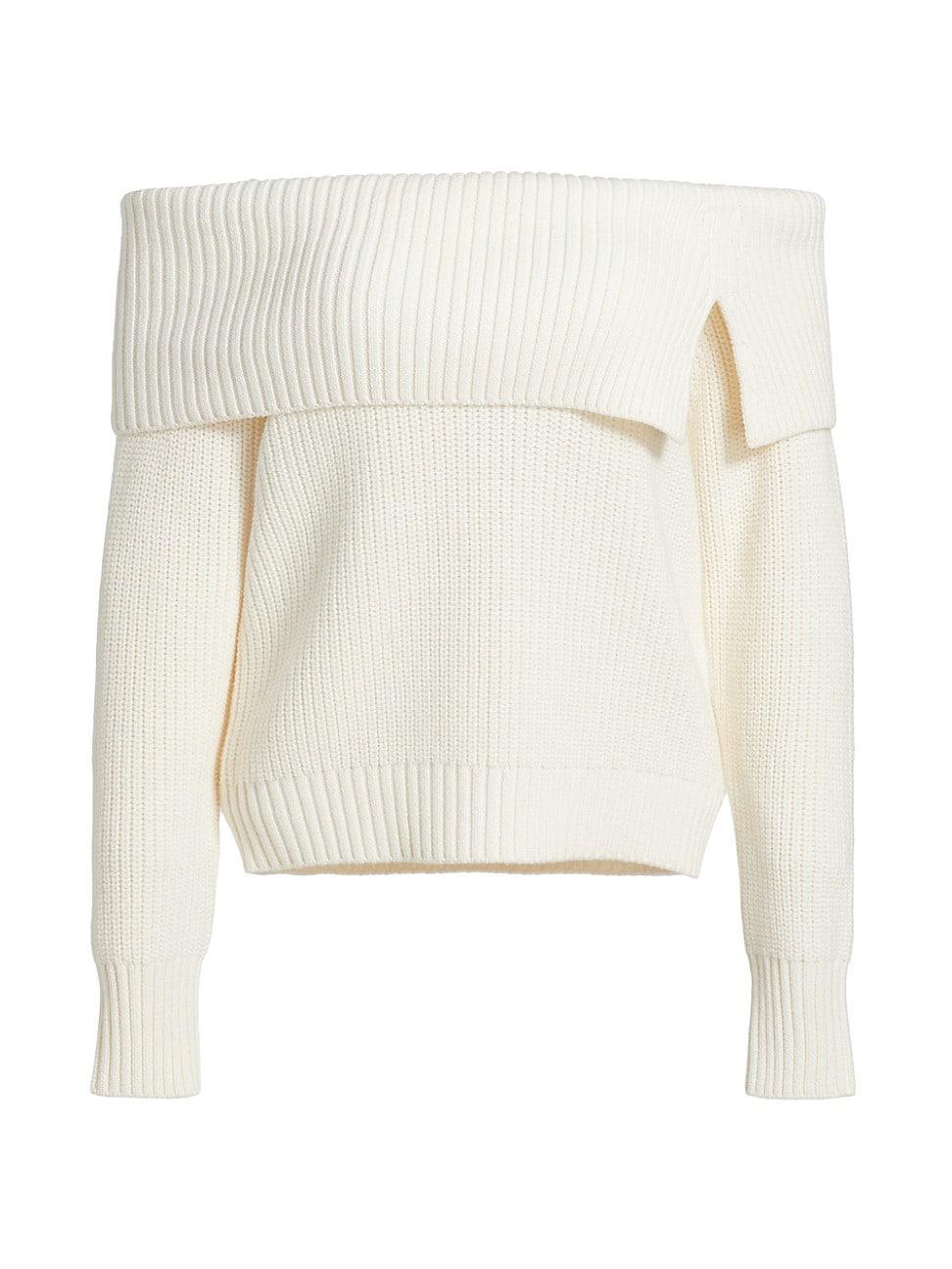 Womens Off-The-Shoulder Chunky Sweater Product Image