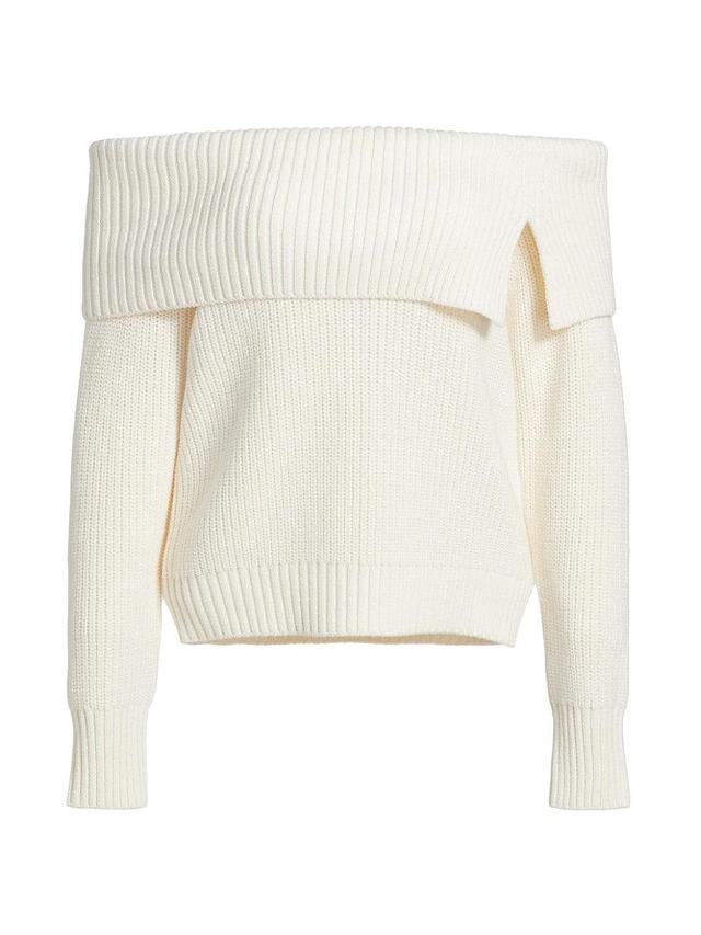 Womens Off-The-Shoulder Chunky Sweater Product Image