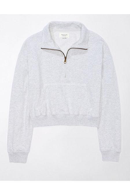 AE Cropped Quarter-Zip Sweatshirt Womens Product Image