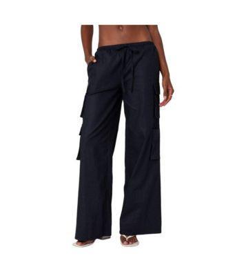 Edikted Womens Bristol Linen Look Cargo Pants Product Image