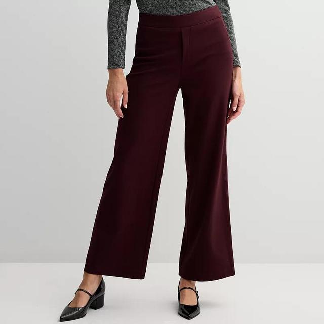 Womens Nine West High-Rise Wide-Leg Ponte Pants Product Image